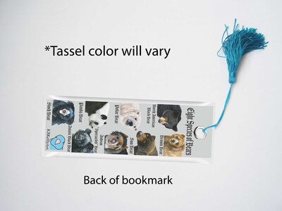 Eight Species of Bears Bookmark Bear Bookmark Bears of the World Bookmark Laminated Bookmark with Tassel Watercolor Bookmark Bear Gifts - image3